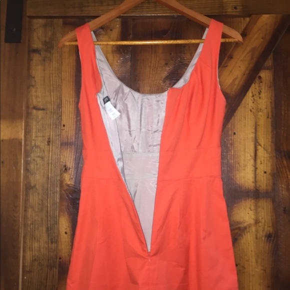 J. Crew Orange Ruched Neck Dress - Picture 2 of 6